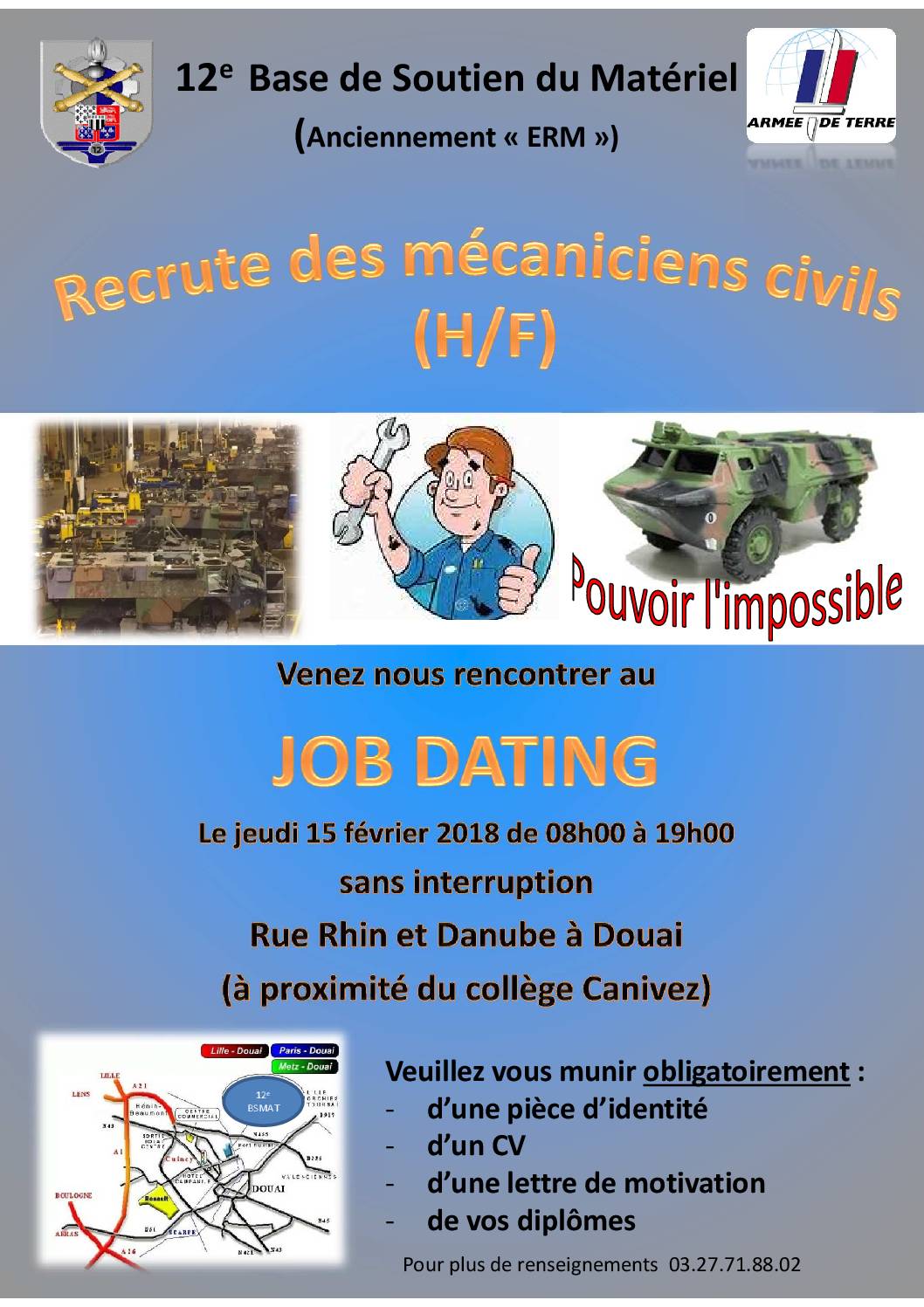 Job dating – Mécanicien civil