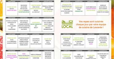 Menu de la cantine du 7 janvier au 8 mars 2019