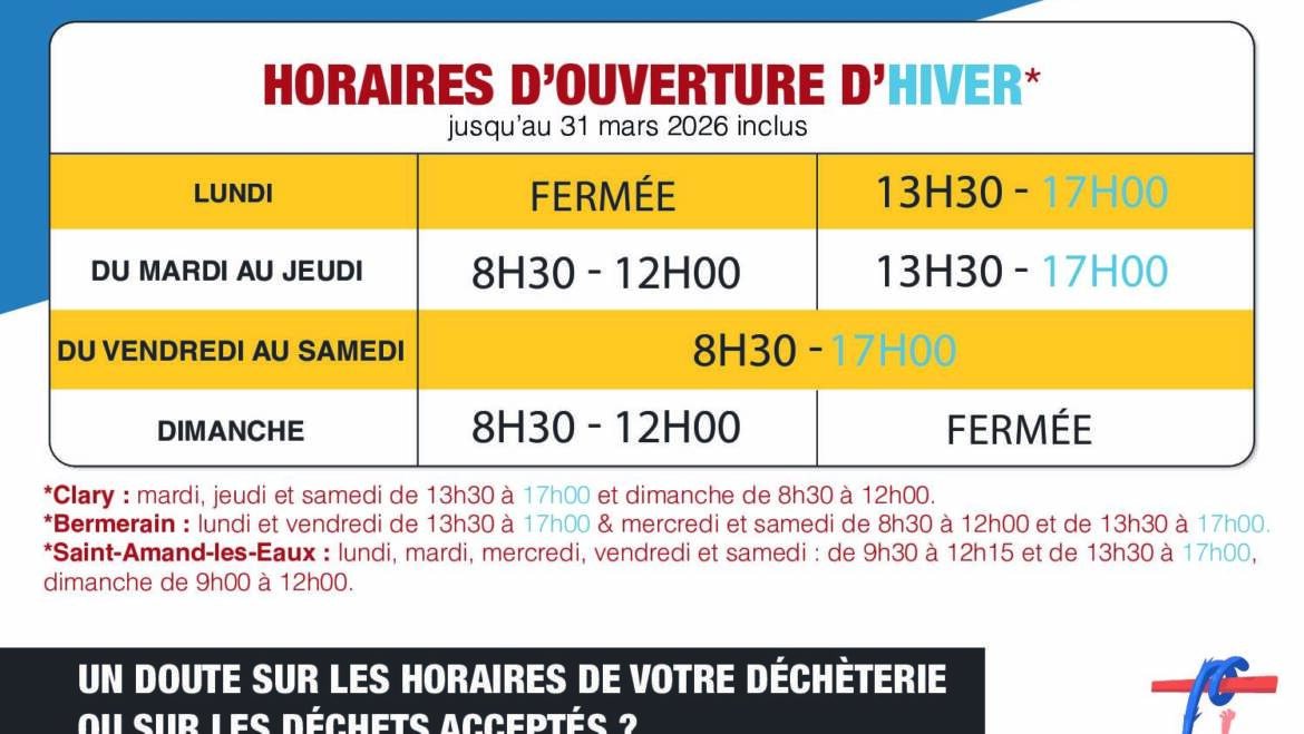 SIAVED – horaires d’hiver