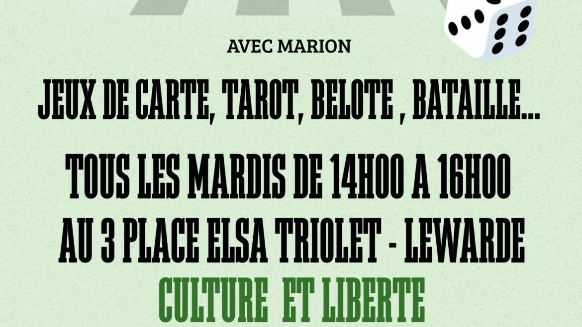 Jeux de cartes, tarot, belote, bataille…