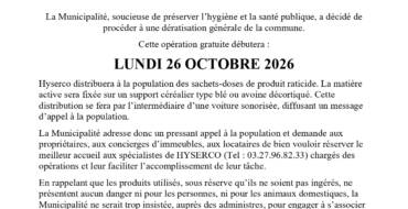 CAMPAGNE DE DÉRATISATION